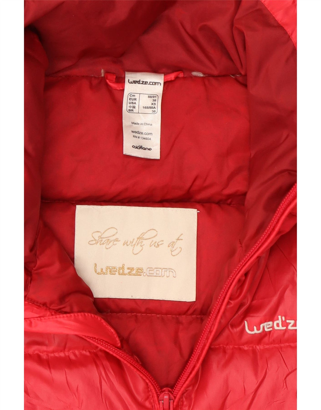 Męska ocieplana kurtka Wedze UK 34 XS, poliester w kolorze czerwonym