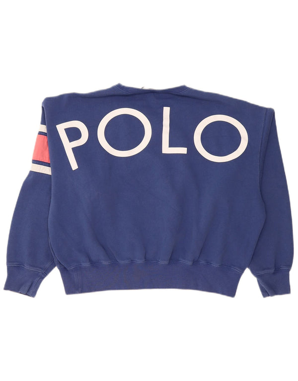 Damska bluza z grafiką Polo Ralph Lauren Jumper UK 14 Średni niebieski