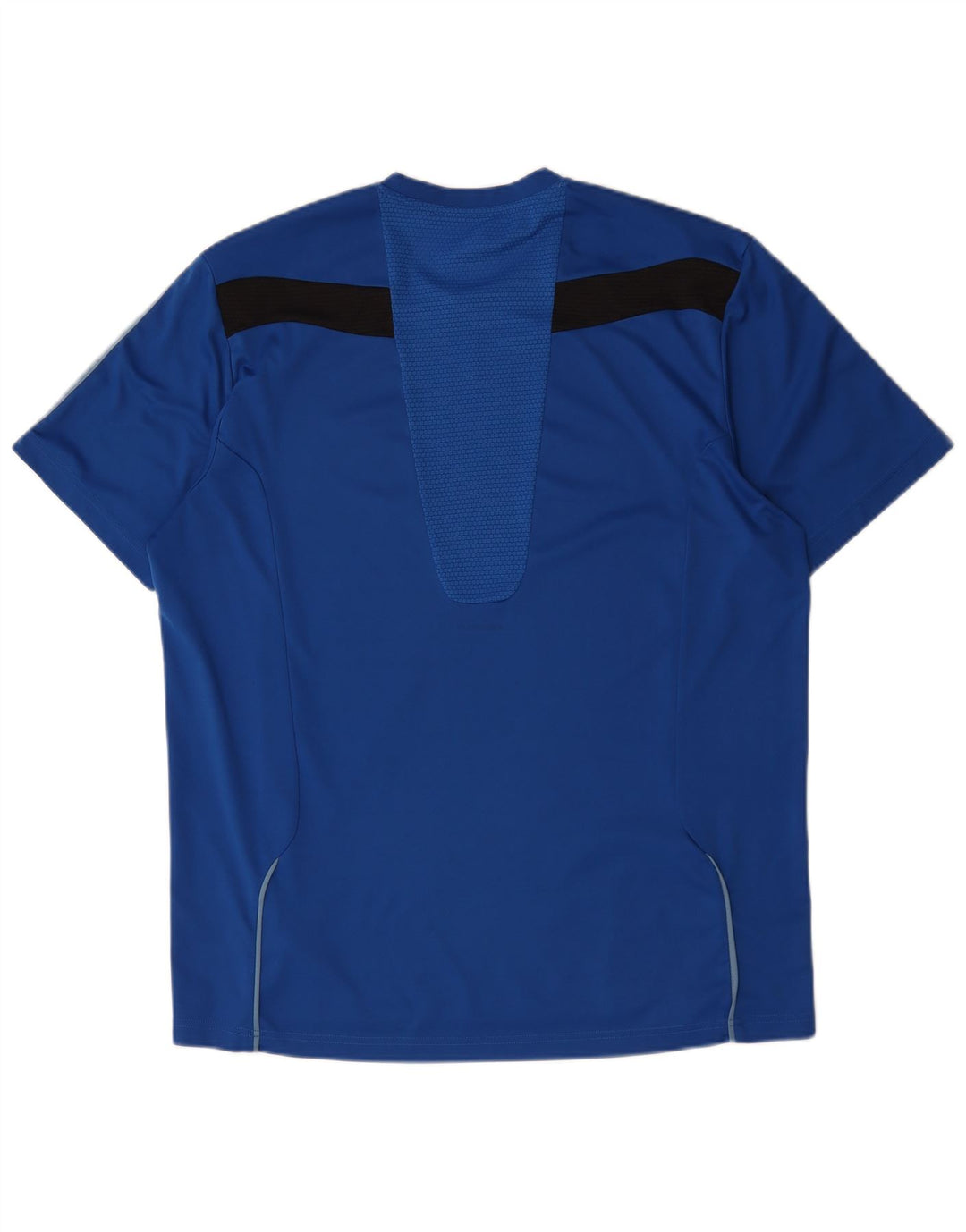 Adidas Męski T-shirt Top XL Niebieski Poliester z blokami kolorów