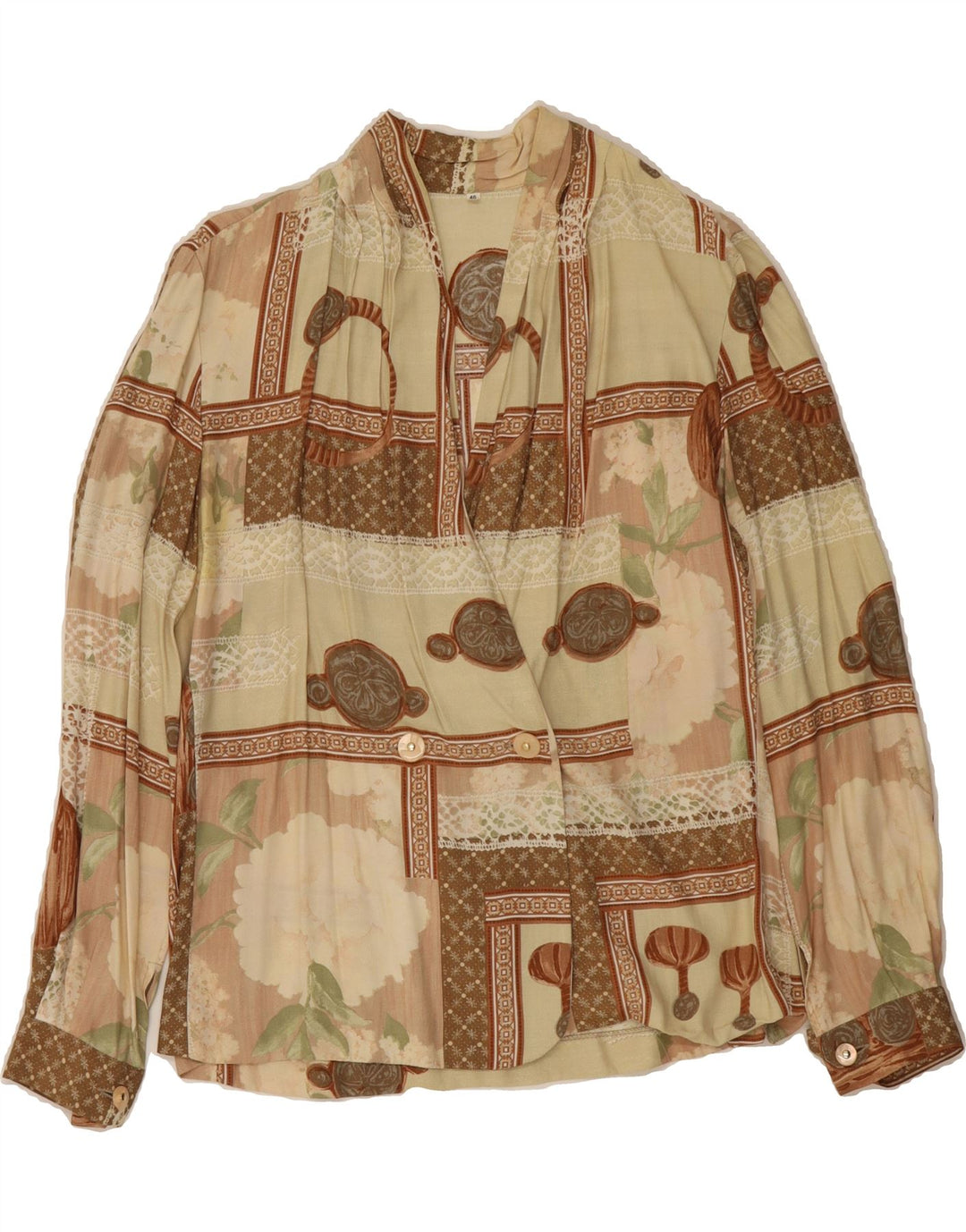 VINTAGE Womens Abstract Pattern Shirt Blouse IT 46 Large Multicoloured Vintage Vintage and Second-Hand Vintage from Messina Hembry 