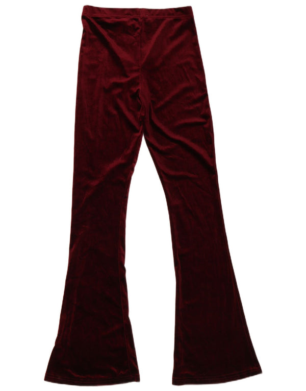 Damskie aksamitne spodnie Casual Topshop UK 8 Small W27 L33 Burgundowe