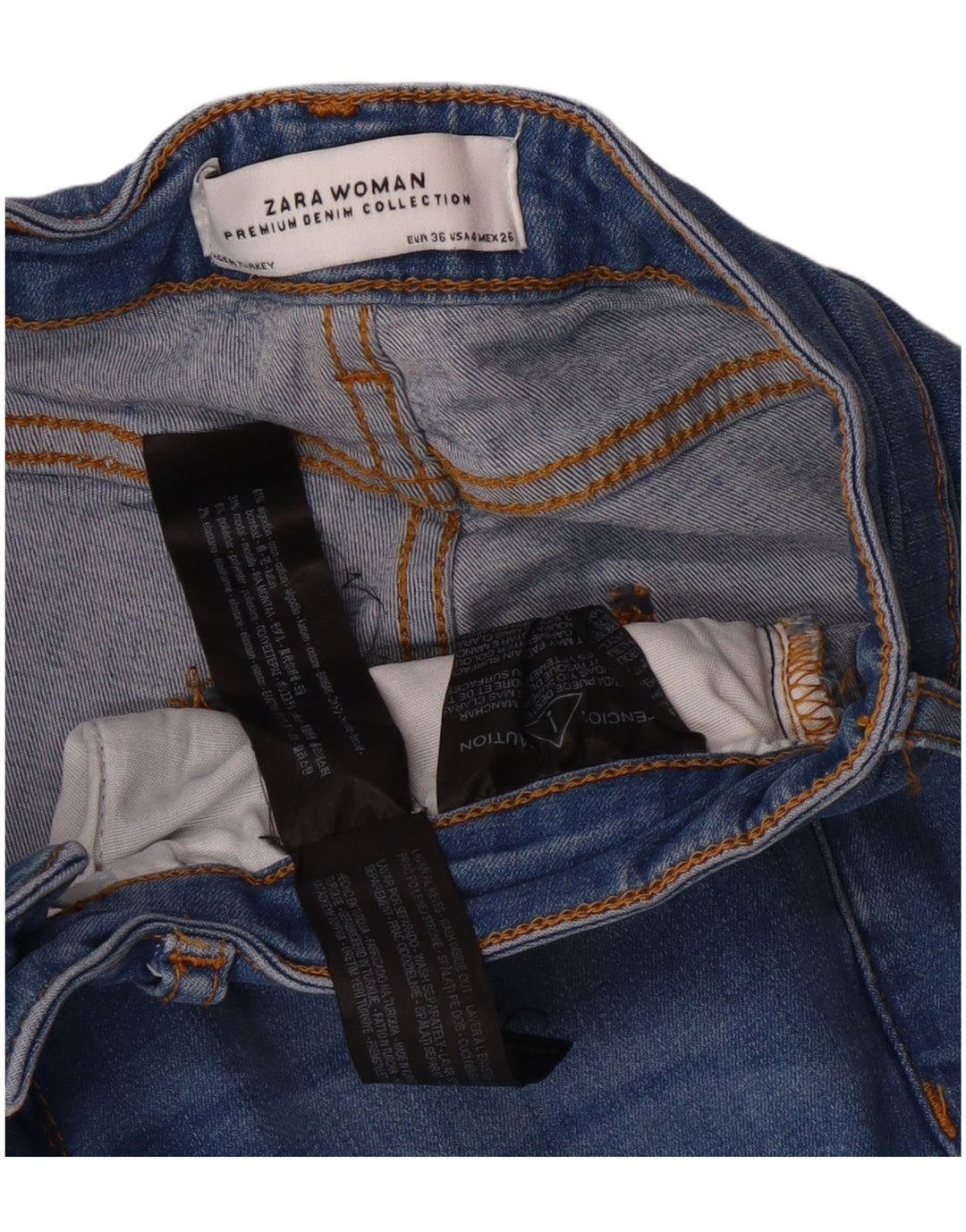 ZARA Womens Flared Jeans EU 36 XS W26 L33 Blue Cotton