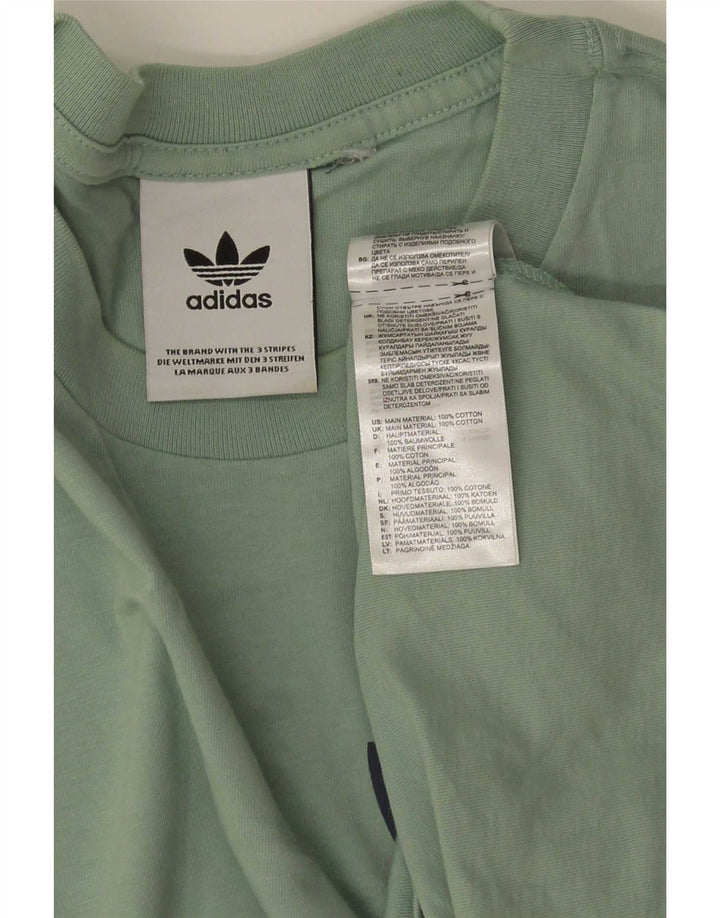 Męska koszulka z grafiką Adidas, średnia, zielona bawełna