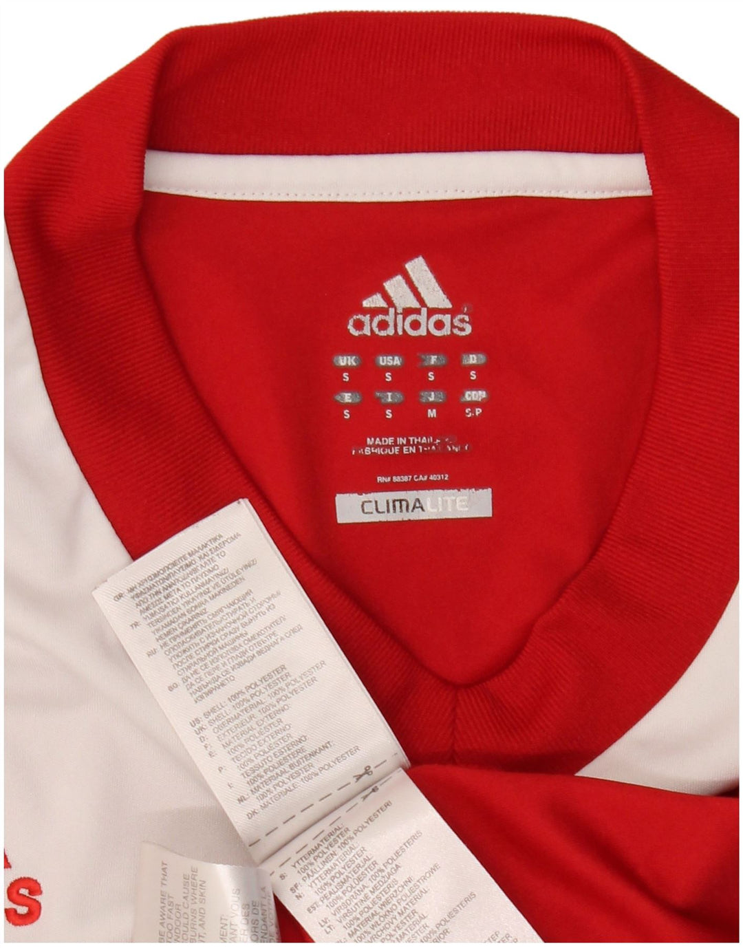 Damska koszulka Adidas Climalite z długim rękawem UK 10, mała, czerwona, z blokami kolorów