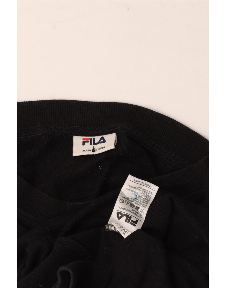 Męska bluza z grafiką Fila, duża, czarna, bawełniana