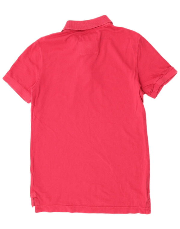 Męska koszulka polo Superdry z krótkim rękawem, średnioróżowa, bawełniana