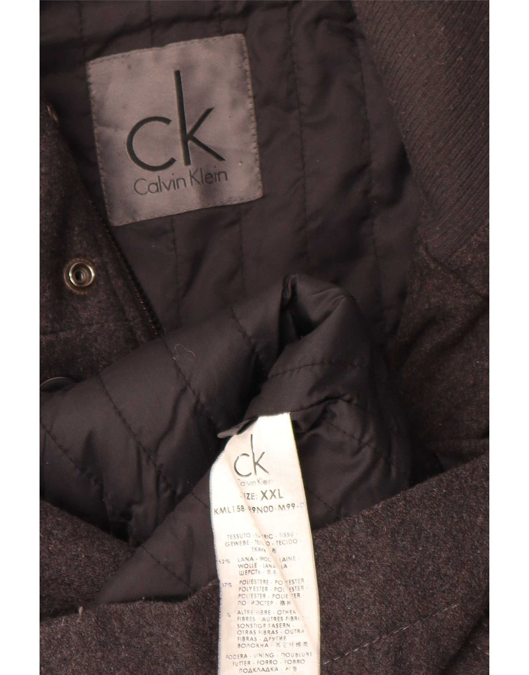 Męska kurtka użytkowa Calvin Klein UK 44 2XL Szara wełna