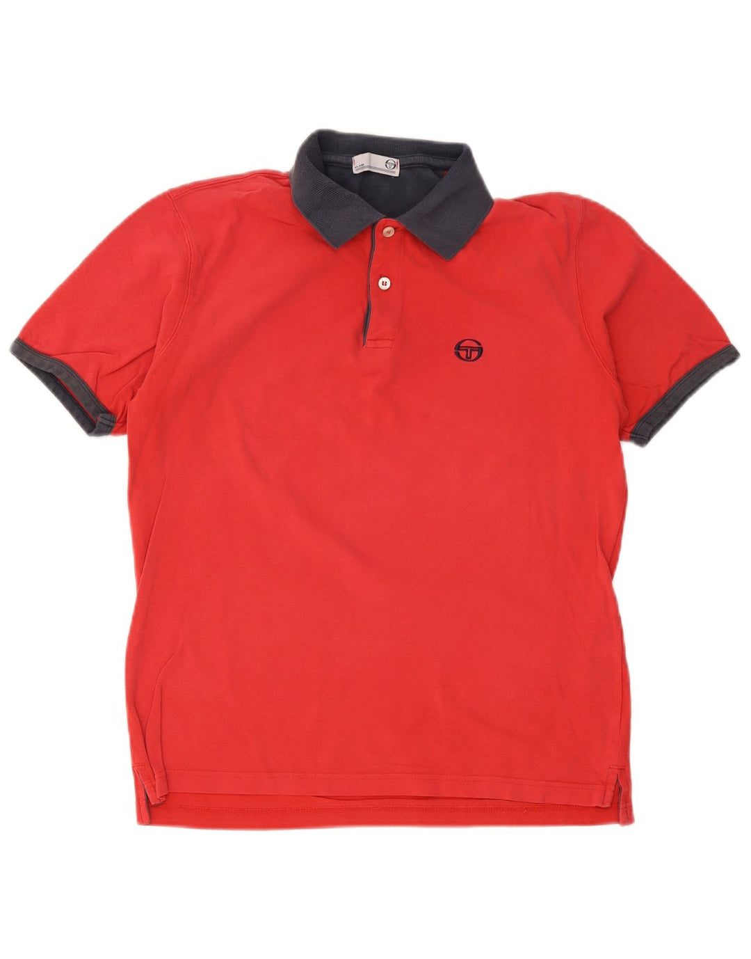 Męska koszulka polo Sergio Tacchini IT 52, duża, czerwona, bawełniana w bloki kolorów