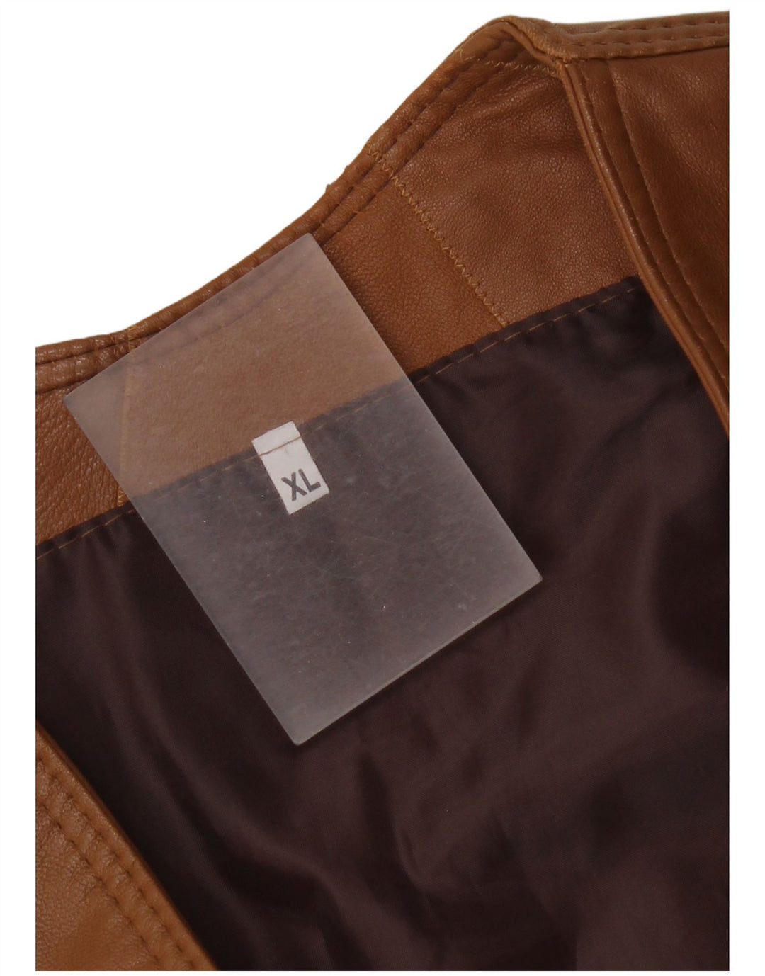 Vintage męska skórzana kamizelka XL brązowa