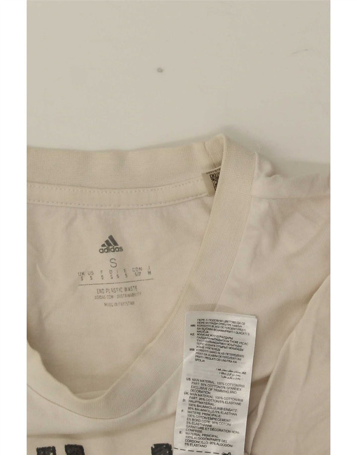Męska koszulka z grafiką Adidas, mała, biała, bawełniana