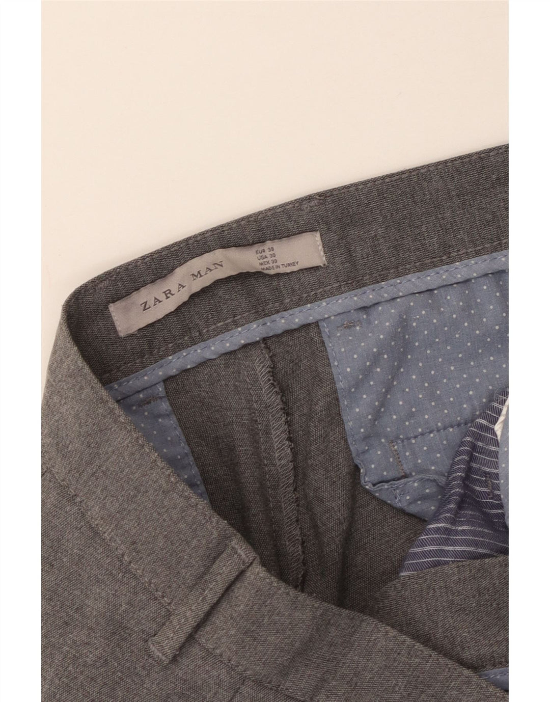 Męskie spodnie typu slim chino ZARA EU 38 Small W30 L27 szare