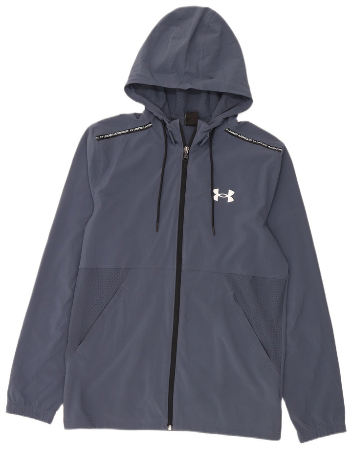 Męski sweter z kapturem i zamkiem Under Armour, średni granatowy poliester