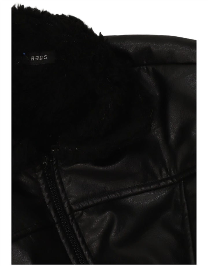 Damska kurtka shearling REDS UK 12, średnia czarna