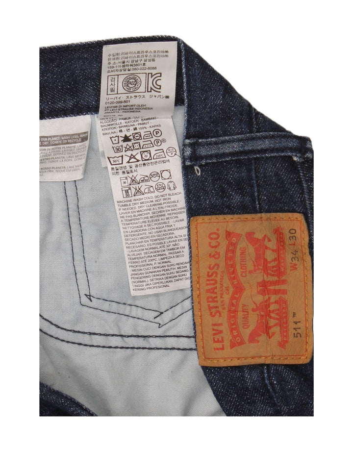 Męskie jeansy Levi's 511 Slim W34 L30 Granatowa bawełna