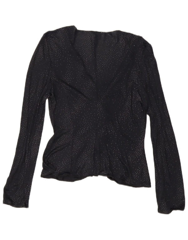 Damska bluzka z długim rękawem Armani IT 44 Medium Black Spotted