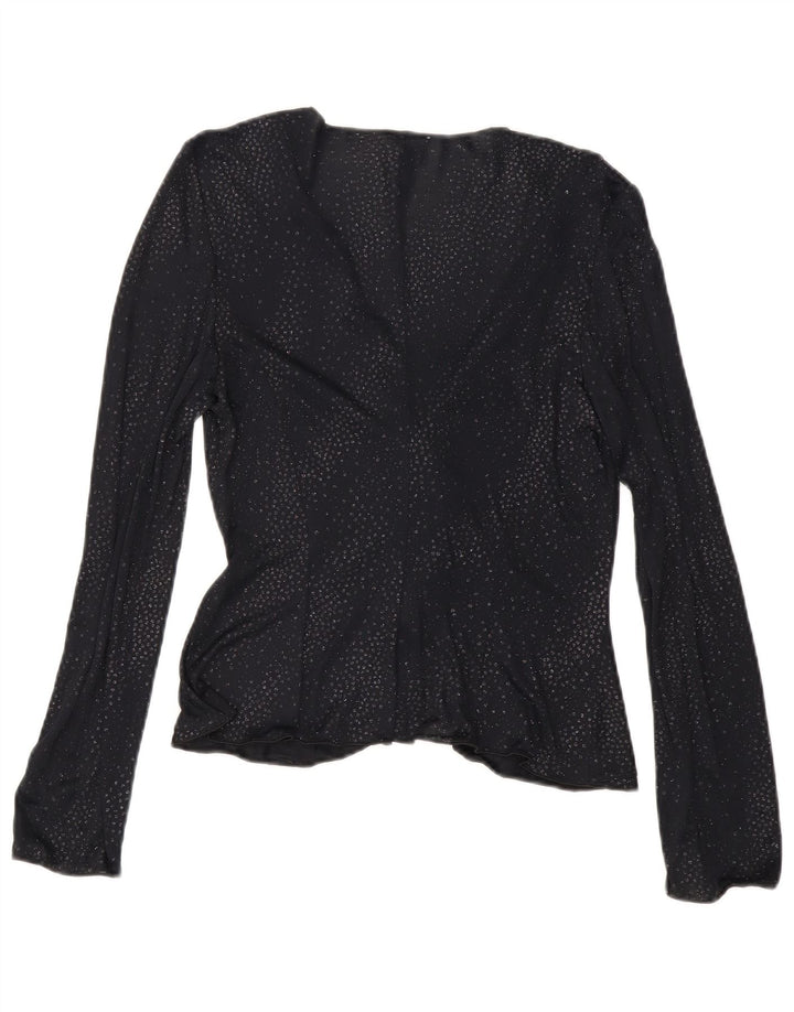 Damska bluzka z długim rękawem Armani IT 44 Medium Black Spotted