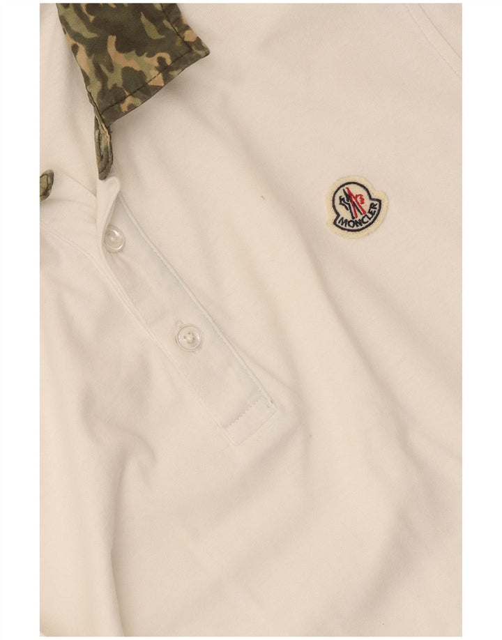 Męska koszulka polo Moncler Slim Fit w średnim białym kamuflażu