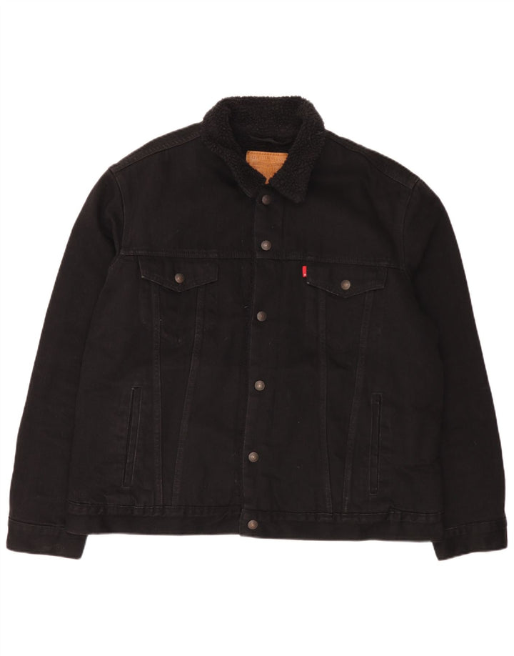 Męska kurtka dżinsowa Levi's UK 42 XL, czarna bawełna