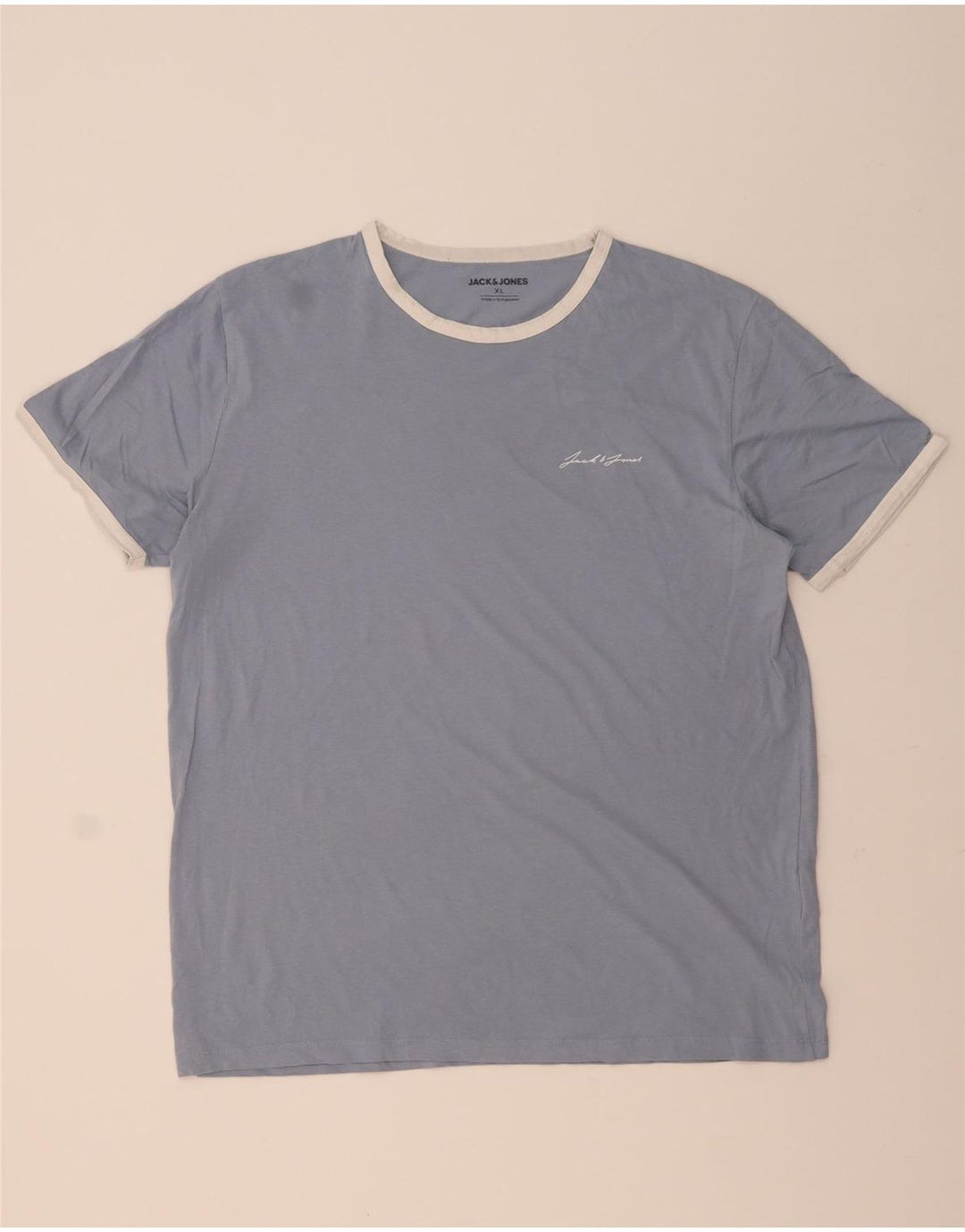 Męska koszulka T-shirt JACK & JONES, XL, niebieska, bawełniana