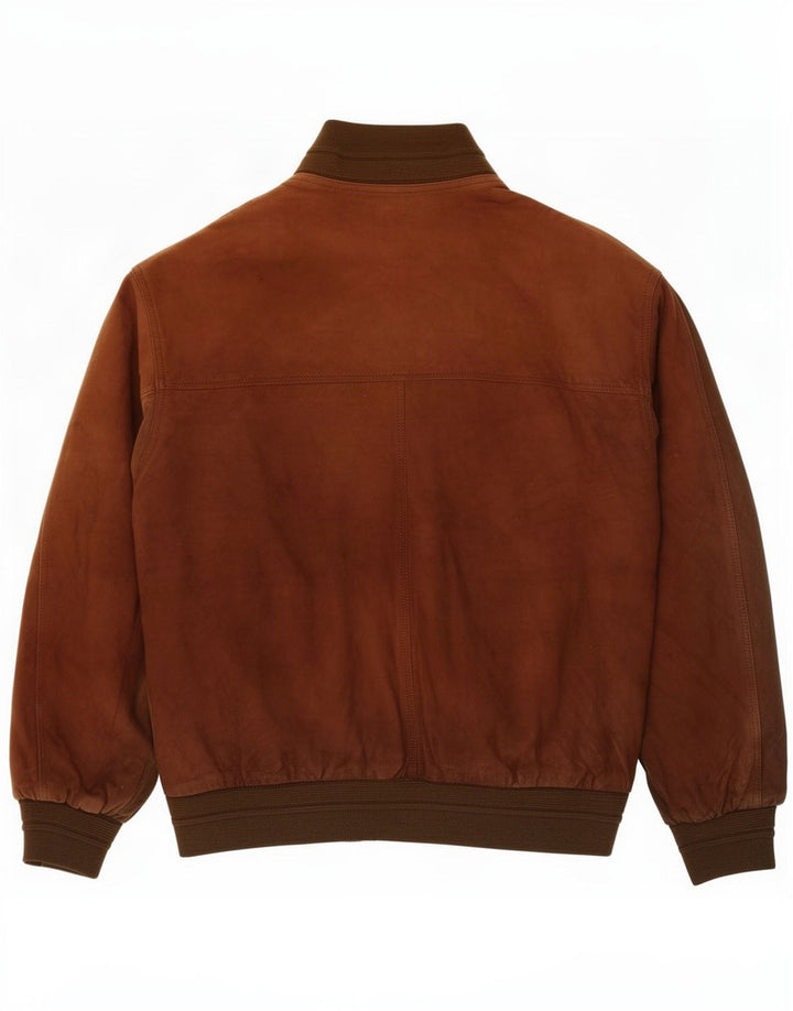 Vintage męska zamszowa kurtka bomber IT 52 XL brązowa skóra