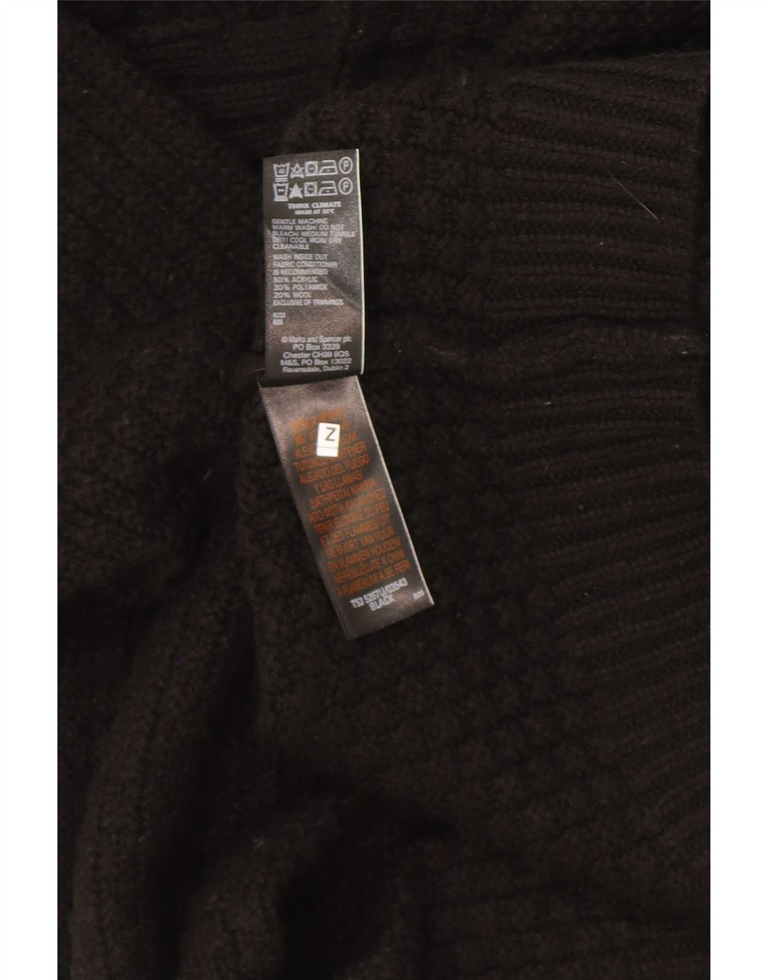 Marks & Spencer Damski sweter rozpinany typu Crop Open UK 12, średni czarny