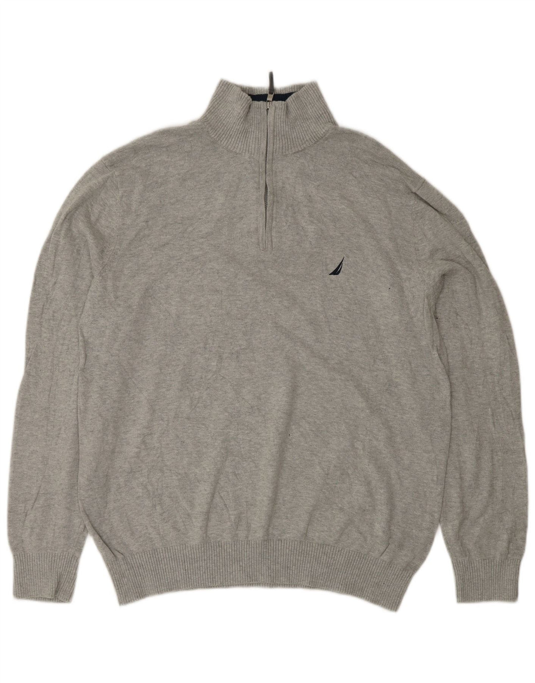 Męski sweter z zamkiem błyskawicznym NAUTICA, duży, szary