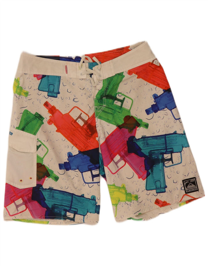 Męskie spodenki kąpielowe Quiksilver z grafiką, średni, wielokolorowy poliester