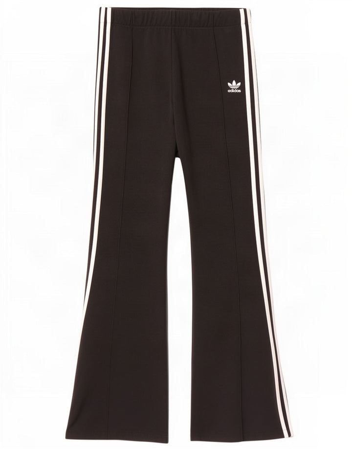 Damskie spodnie dresowe Adidas Flare UK 12 Średni czarny poliester