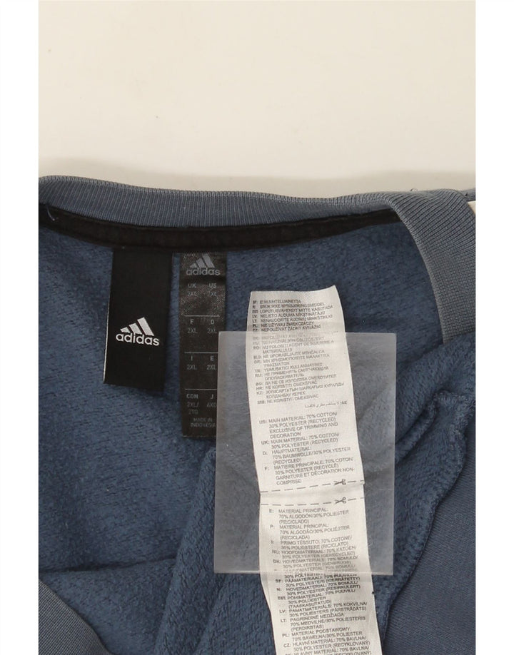 Adidas Męska Bluza Sweter 2XL Niebieska Bawełna