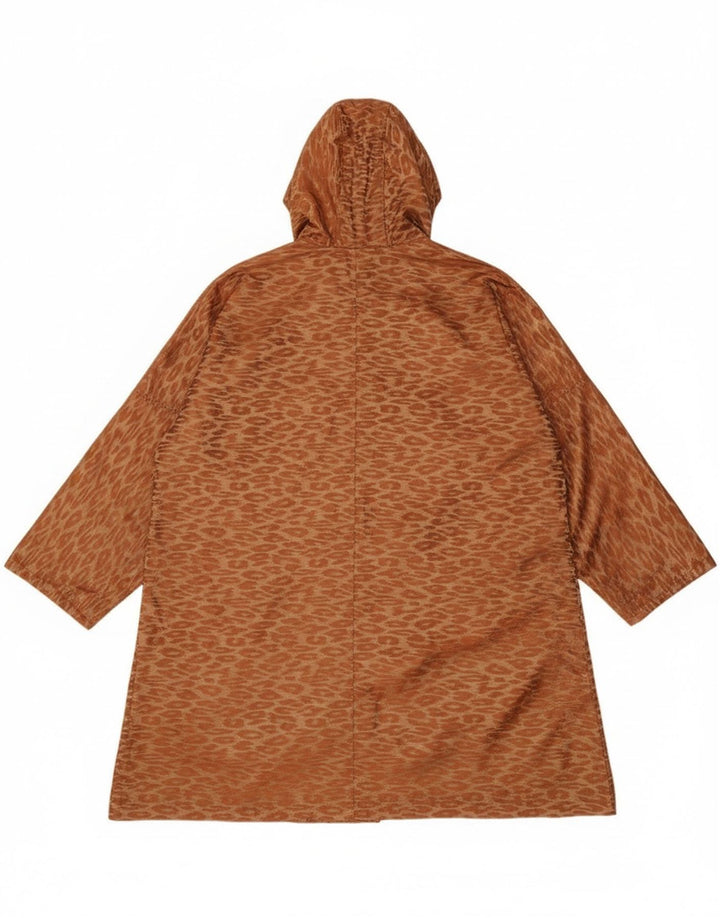 Vintage damski oversize'owy długi płaszcz UK 14 średni brąz klasyczny