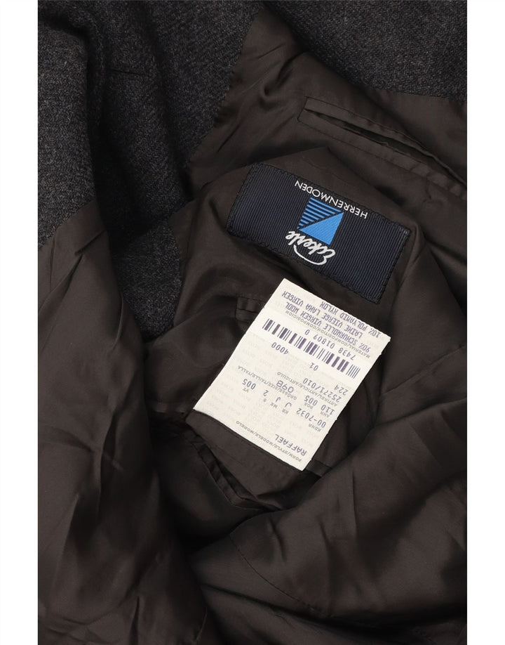 Męska marynarka zapinana na 3 guziki Hugo Boss, rozmiar 098, średnia szara dziewicza wełna