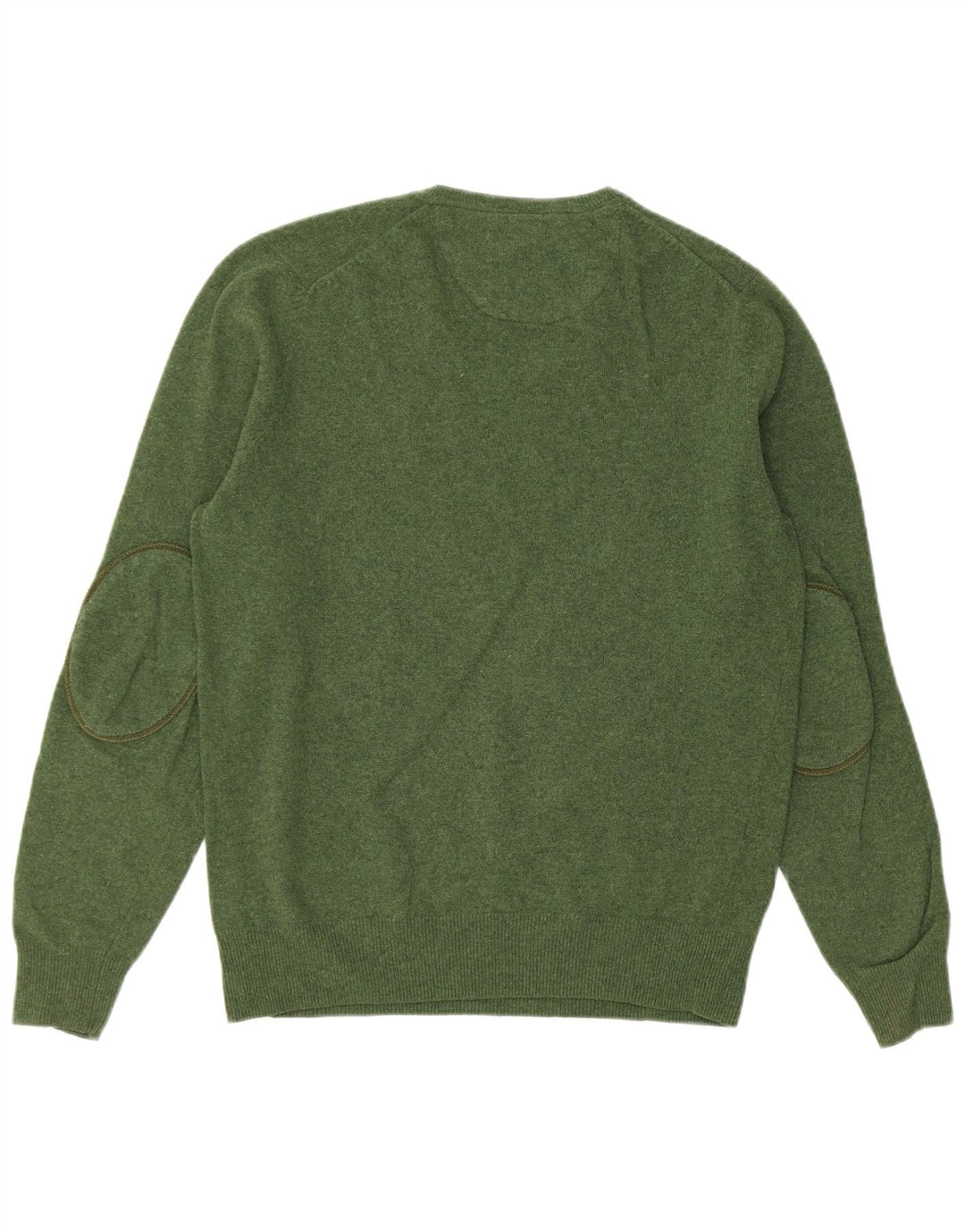 MASSIMO DUTTI Męski sweter z dekoltem w kształcie litery V, duży, zielony