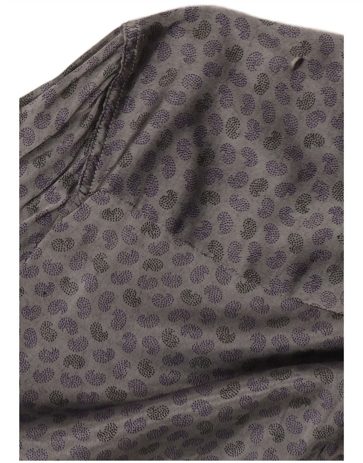 Koszula męska w stylu vintage, średnioszara, octan paisley