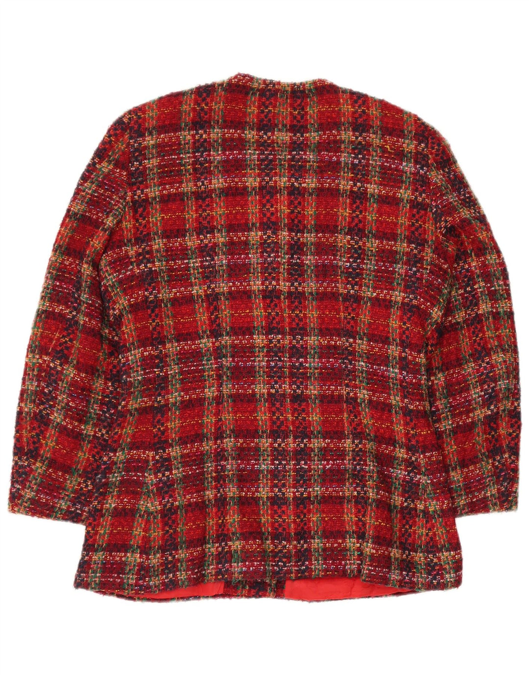 Damska marynarka VINTAGE zapinana na 6 guzików UK 12, wełniana w średnią czerwoną kratkę