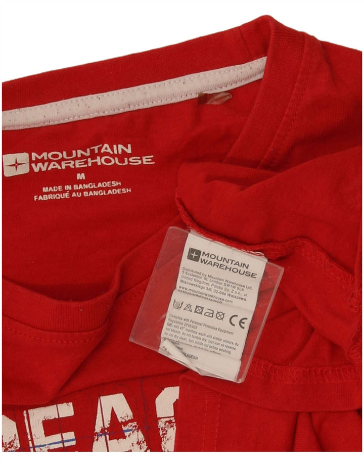 Męski T-shirt z grafiką Mountain Warehouse, bawełniany, średni czerwony