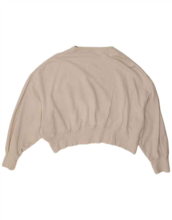 Damska bluza dresowa Nike Crop Oversize UK 14, średnia, biała, bawełniana