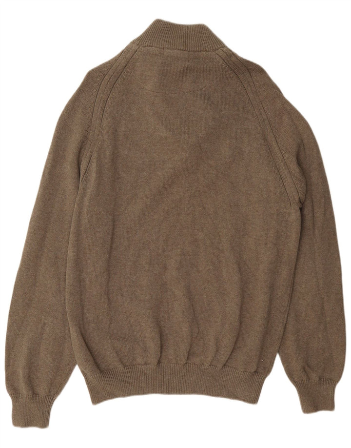 Marks & Spencer Męski sweter zapinany na guziki XL, brązowy, bawełniany