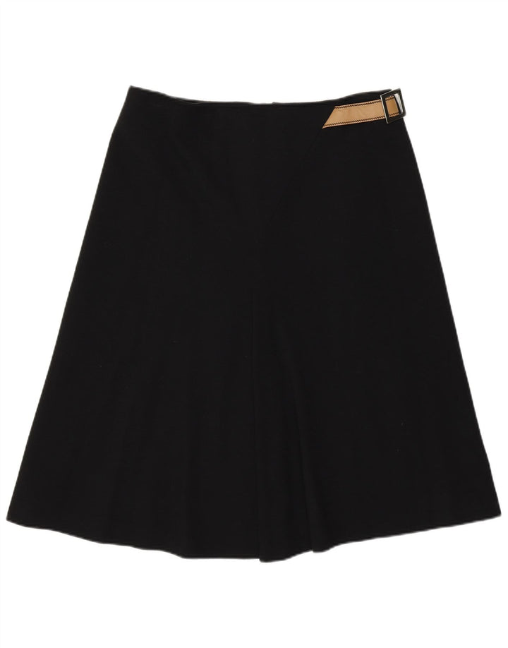 PAOLA ANTONINI Damska spódnica w kształcie litery A UK 14 Large W32 Czarna wełna