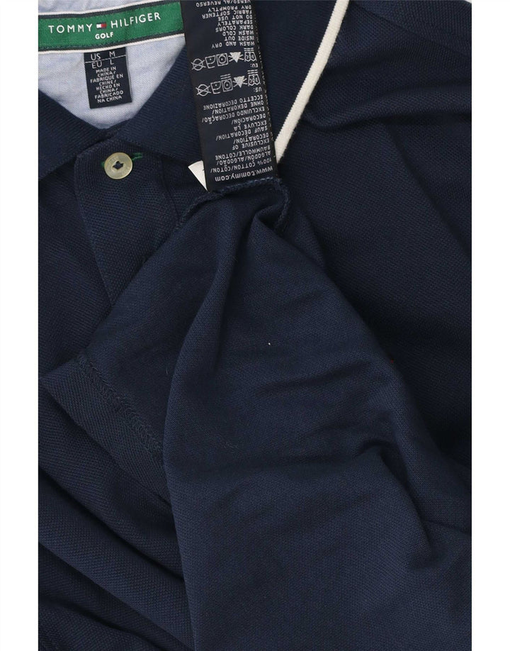 Męska koszulka polo Tommy Hilfiger, bawełniana w średnie granatowe paski