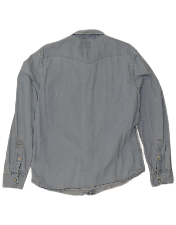 Damska koszula jeansowa Lee o dopasowanym kroju, duża, niebieska, bawełniana