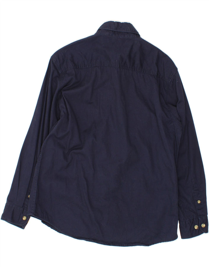 LEE Womens Shirt UK 10 Small Navy Blue Cotton Vintage Lee and Second-Hand Lee from Messina Hembry 