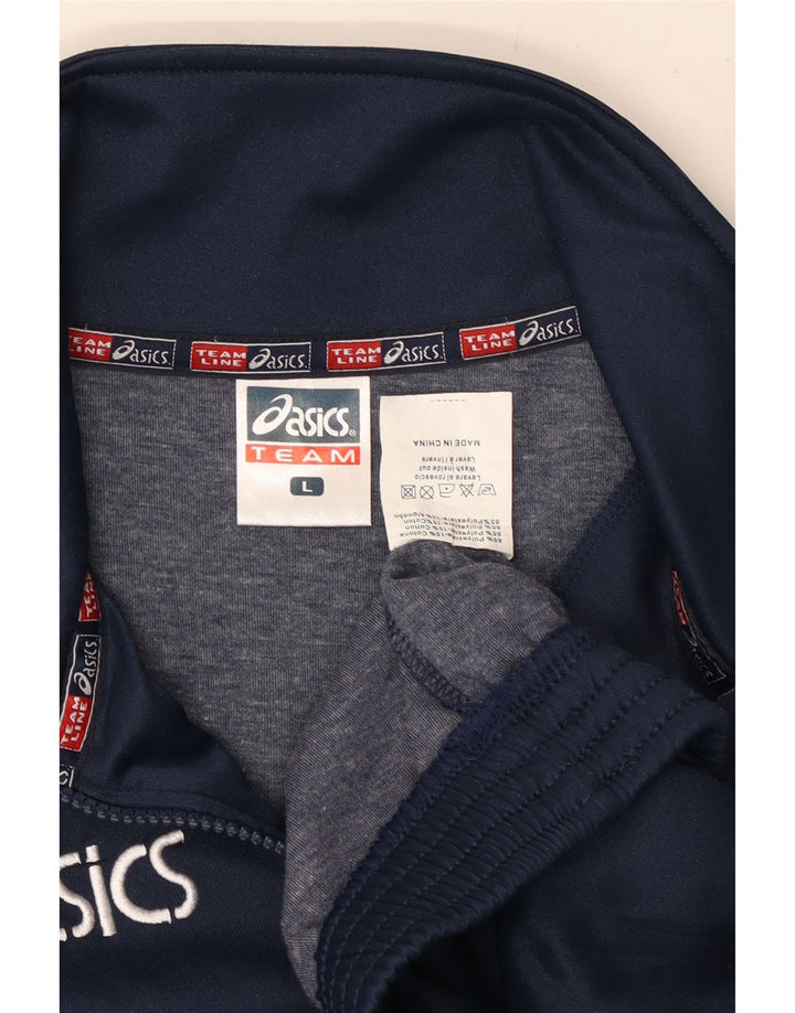 Męska bluza z zamkiem błyskawicznym Asics, duży granatowy poliester