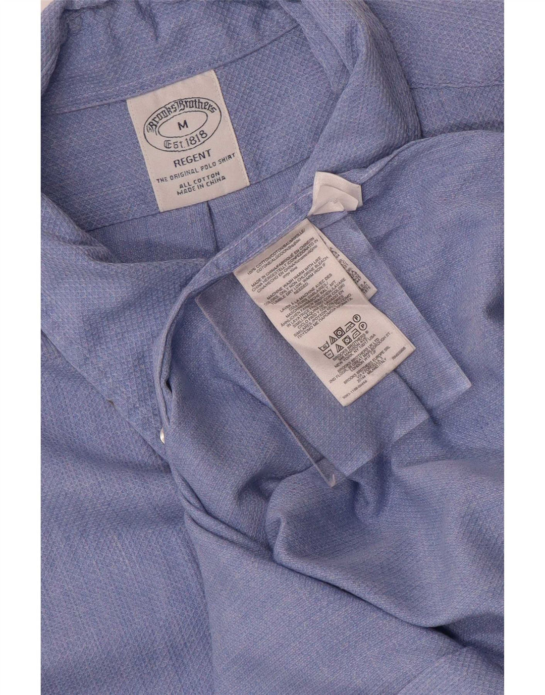Męska koszula Regent Brooks Brothers w kolorze średnioniebieskim, z geometrycznej bawełny
