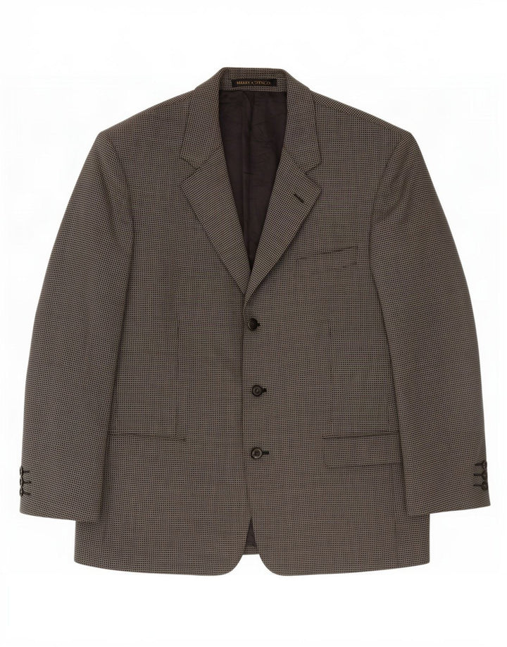 Marks & Spencer Męska marynarka zapinana na 3 guziki UK 44 XL Szara kratka, nowa wełna