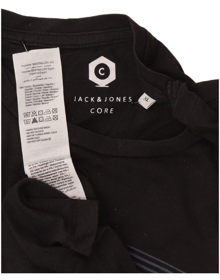 T-shirt męski Jack & Jones XL, czarny, bawełniany