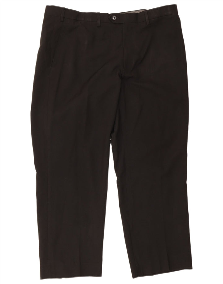 Damskie spodnie garniturowe Marks & Spencer o regularnym kroju W38 L29, czarny poliester