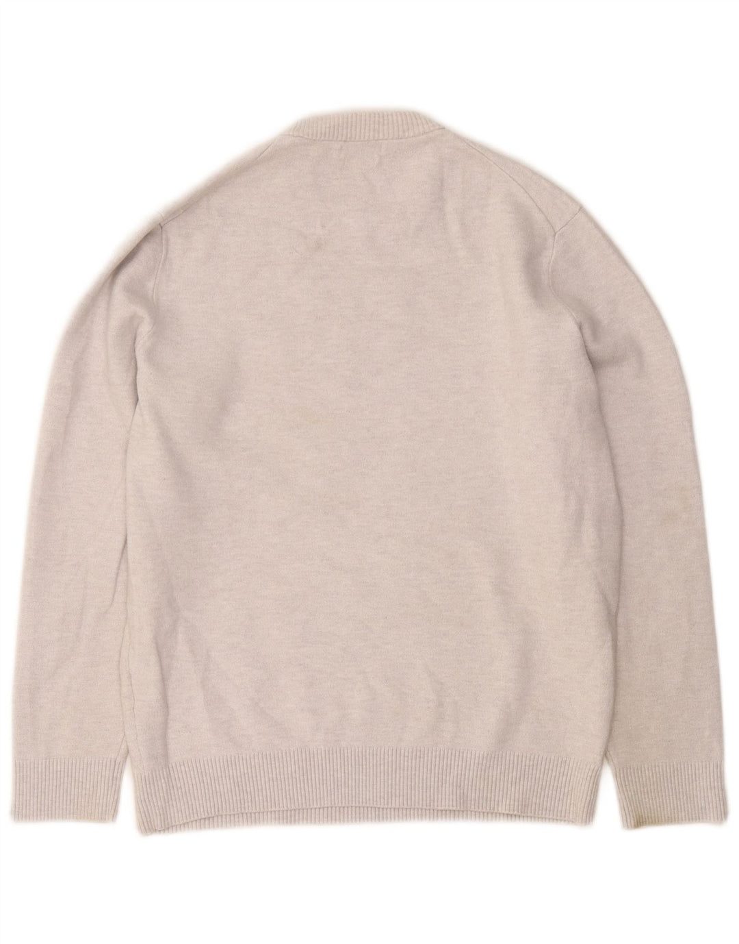 Męski sweter Massimo Dutti z okrągłym dekoltem, duży, szary poliamid