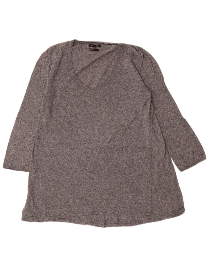 Damska tunika z rękawem 3/4 Massimo Dutti, UK 14, duża, szara, nakrapiana