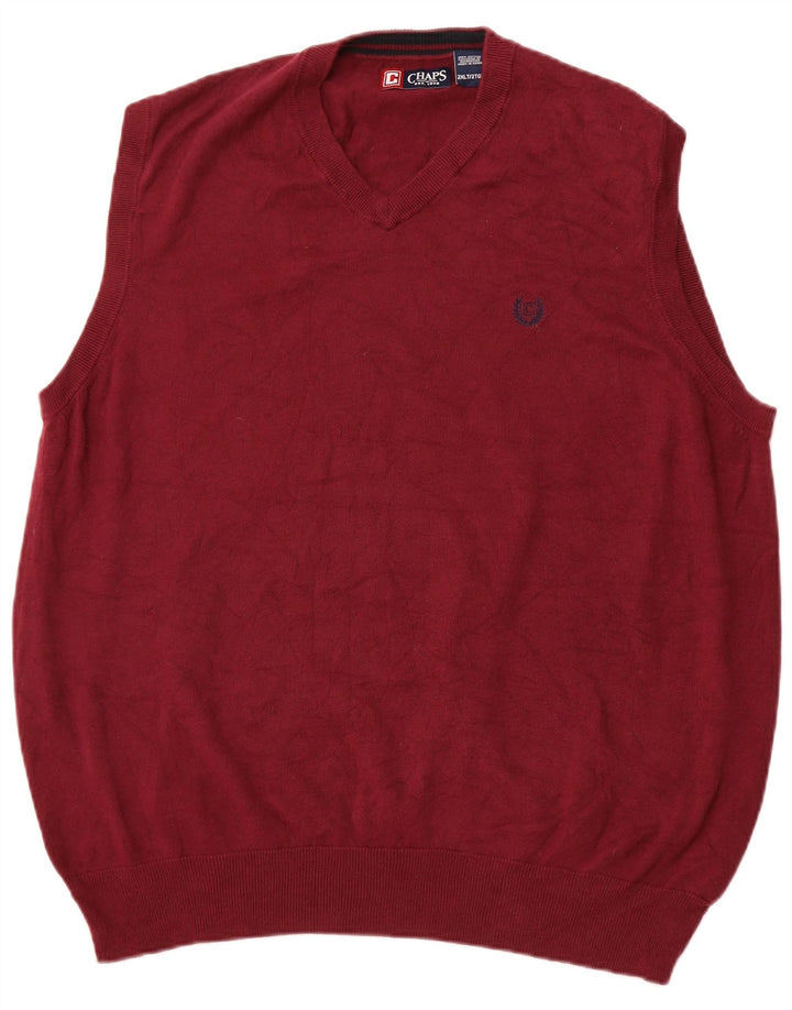 Bezrękawnik męski CHAPS z kamizelką 2XL, bordowa bawełna