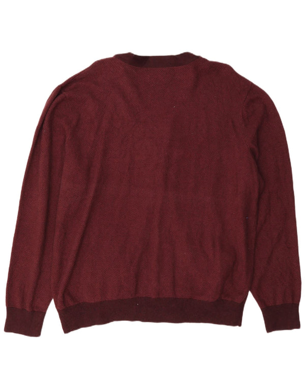 Męski sweter rozpinany Chaps 2XL, bordowa bawełna